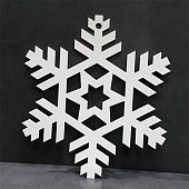 Снежинка из пластика подвесная белая - фото